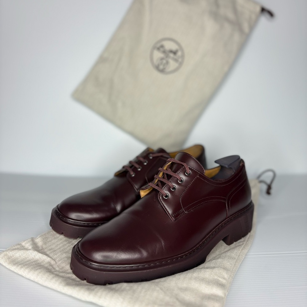 Hermes Deep Burgundy Leather Oxfords